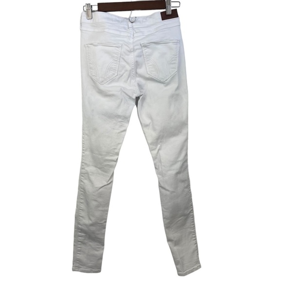 hollister HIGH RISE SUPER SKINNY CLASSIC STRETCH DISTRESSED WHITE JEANS - Picture 2 of 13